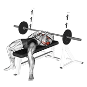 barbell close-grip bench press animation