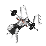 barbell lying close-grip press animation