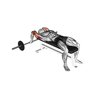 barbell lying close-grip triceps extension animation