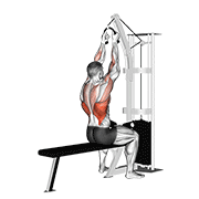 cable lateral pulldown (with rope attachment) animation