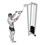 cable standing pulldown (with rope) animation