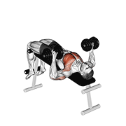 dumbbell decline bench press animation