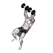 dumbbell incline bench press animation