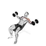 dumbbell incline twisted flyes animation