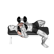 dumbbell lying elbow press animation