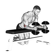 dumbbell over bench neutral wrist curl animation