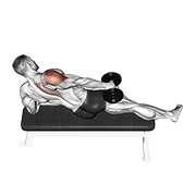 dumbbell side lying one hand raise animation