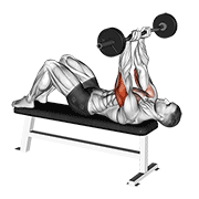 ez barbell jm bench press animation
