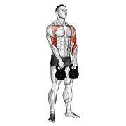 kettlebell alternating hang clean animation
