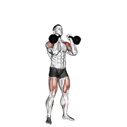 kettlebell double push press animation