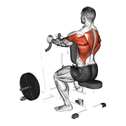 lever narrow grip seated row animation