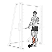 single leg calf raise (on a dumbbell) animation