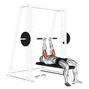 smith close-grip bench press animation