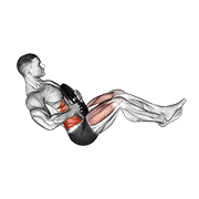 weighted russian twist (legs up) animation
