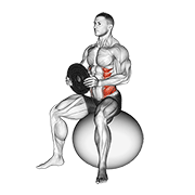 weighted seated twist (on stability ball) animation