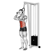 cable standing crunch (with rope attachment) animation