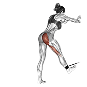 band bent-over hip extension animation