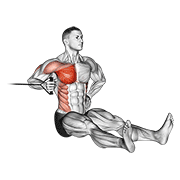 band one arm twisting chest press animation