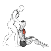 behind head chest stretch animation