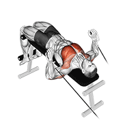 cable decline press animation