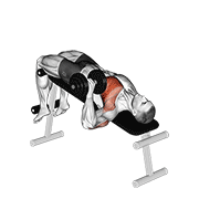 dumbbell one arm decline chest press animation