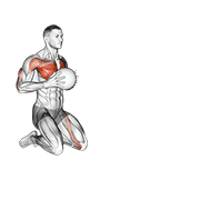 medicine ball chest push multiple response animation