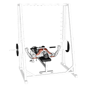 smith wide grip bench press animation