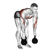 kettlebell two arm row animation