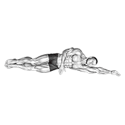 side lying floor stretch animation