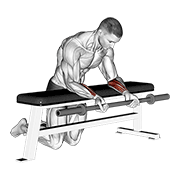 barbell palms up wrist curl over a bench animation