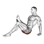 seated glute stretch animation