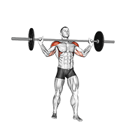 barbell standing wide military press animation