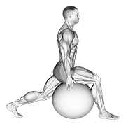 exercise ball hip flexor stretch animation