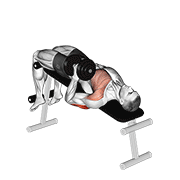 dumbbell decline one arm hammer press animation