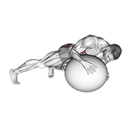 prone twist on stability ball animation