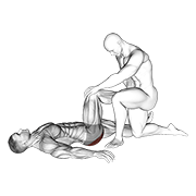 assisted lying glutes stretch animation