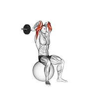 ez bar french press on exercise ball animation
