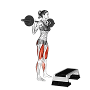 barbell squat jump step rear lunge animation