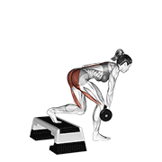 dumbbell single leg deadlift with stepbox support animation