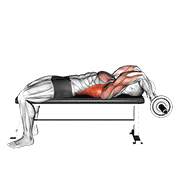 ez bar lying bent arms pullover animation