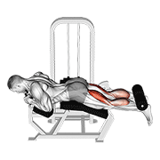 lever lying two-one leg curl animation