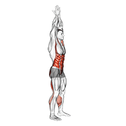 hands clasped circular toe touch (male) animation