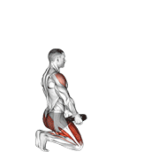 weighted kneeling step with swing animation