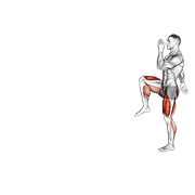 walking high knees lunge animation