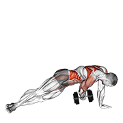 dumbbell side plank with rear fly animation