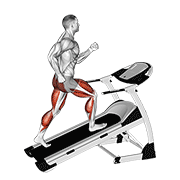 walking on incline treadmill animation